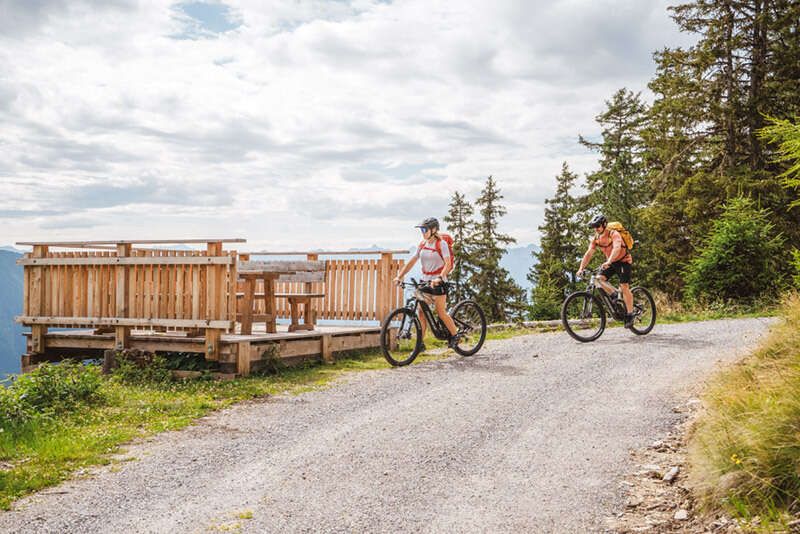 Mountain biking in Ötz in summer