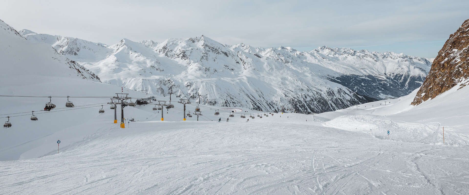 Gurgl ski resort in winter